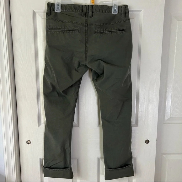 Empyre‎ Mens Mid Rise Skeletor Skinny Relaxed Fit Army Green Wrinkle Free 30/SM - Picture 5 of 16